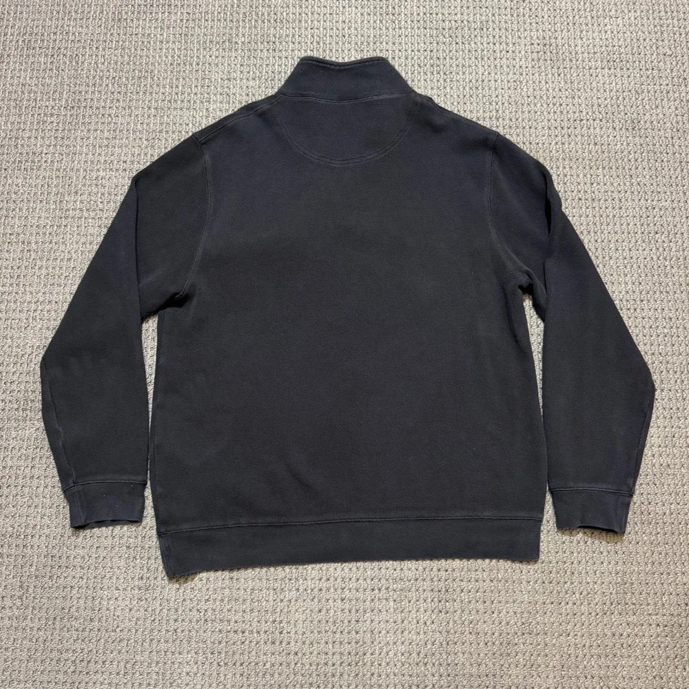 Pendleton Men's Quarter Zip Sweater Pullover Black Size Large Cotton Fishermans - Picture 3 of 8